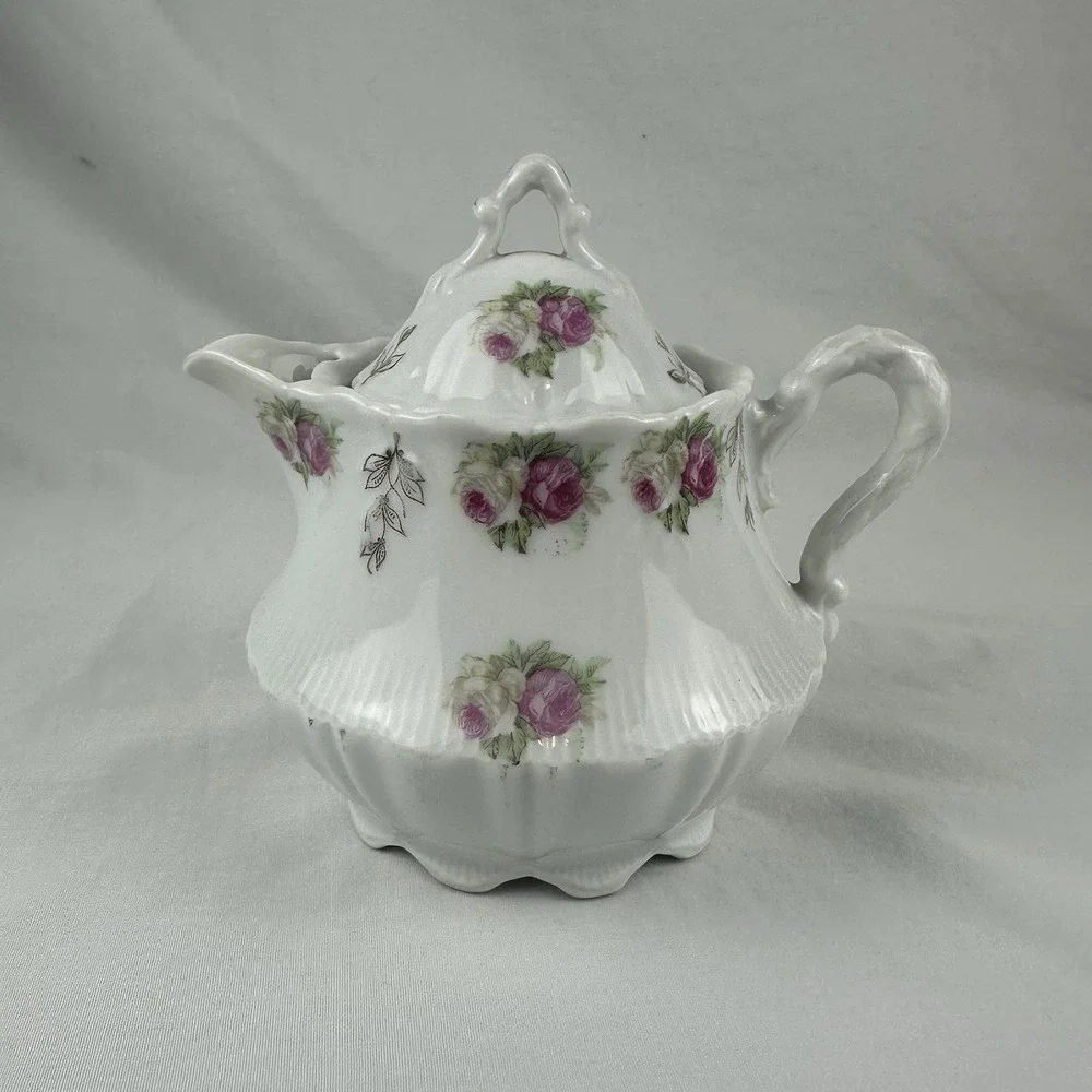 CT‎ Altwasser Teapot Rose & Gold Pattern Germany Floral circa 1900 Cottagecore